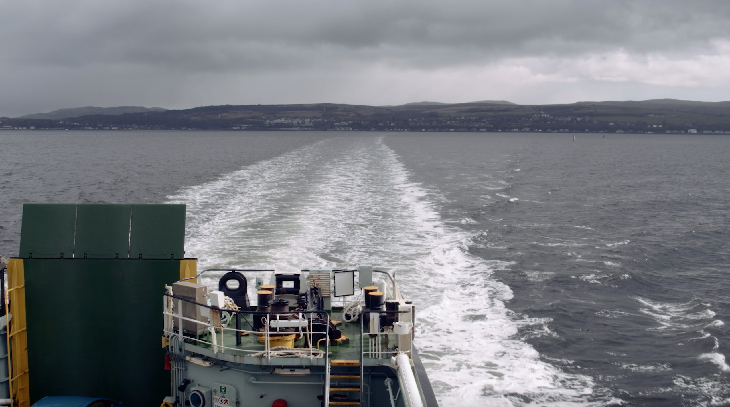 Looking out towards the water from the Ferry to the Isle of Bute